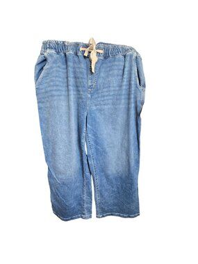 Lane Bryant Jeans Elastic Waist Wide-Leg Pull-On Pants Womans 20 JJ4279